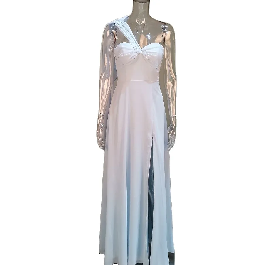 Gaun pesta panjang prom satin backless elegan wanita kualitas tinggi tanpa tali keluaran baru gaun malam wanita