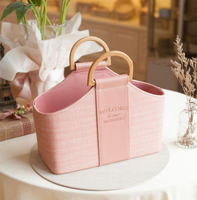 Luxuriöse PU-Leder Geschenkbox-Tasche mit Griff in Rosa, Blau, Grün Verpackungsbox Luxus