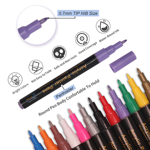Acrylic Cao Cấp Sơn Bút, Nước Dựa Trên, 24 Màu Sắc, Trung Điểm, Tuyệt Vời Cho Thủy Tinh, Đá, giấy, Gốm Sứ, Nhựa - Product Image 5