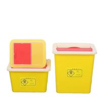 Boîte à déchets carrée à couvercle coulissant pour instruments tranchants, boîte à déchets jetable circulaire pour instruments tranchants, boîte de stockage de déchets jaune pour hôpitaux et cliniques