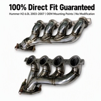 Collecteurs d'échappement courts SS304, paire 4-en-1, soudés TIG pour Hummer H2 6.0L V8 2003-2007 avec joints et accessoires inclus