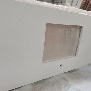 Mesa de Muebles de Gran Formato en Terrazo de Cuarzo Blanco Brillante con Diseño Moderno, Acabado Pulido, Grosor de 20mm/30mm para el Hogar - Product Image 5