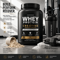 Protéine de lactosérum, créatine en poudre, complément pour la musculation, gain de masse protéinique élevé, formule fitness