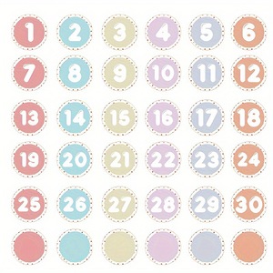 Autocollants en vinyle numérotés pour sols, étiquettes amovibles en PVC, impression numérique, finition mate, décoration intérieure, organisation de rangement en classe - Product Image 1