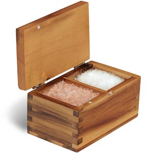 Boîte à épices en bois d'acacia avec couvercle magnétique, grande capacité, pour le stockage du sel et des assaisonnements dans la cuisine - Product Image 2