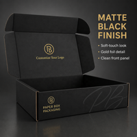 Boîte d'emballage pour vêtements, boîte en carton, papier kraft coloré, boîte noire pour l'expédition, emballage en papier