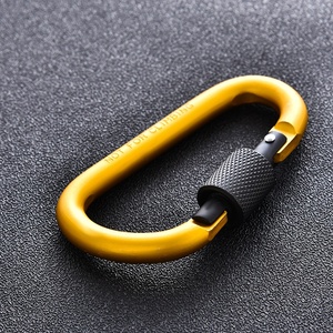 <span class=keywords><strong>Mousqueton</strong></span> D-ring <span class=keywords><strong>verrouillable</strong></span> extra-épais de 8 cm de haute qualité HT avec écrou, boucle d'escalade extérieure en alliage d'aluminium, clip de sac à dos - Product Image 2
