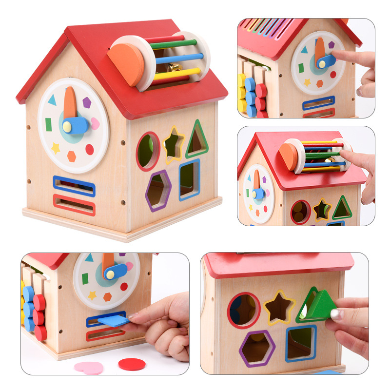 Wooden Multifunctional Shape Matching Busy House preview 2