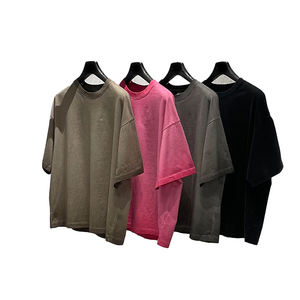 275GSM High Quality Custom Logo 100%Cotton Washed Vintage <b>Tshirt</b> Drop Shoulder Blank T Shirt Boxy Fit Oversized T-Shirt Men - Product Image 2