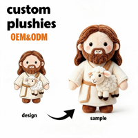 Peluche Jésus personnalisée, design sur mesure, rembourrage en coton PP, peluche religieuse chrétienne de Pâques, peluche Jésus douce pour enfants