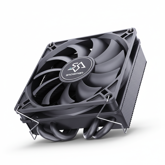 SNOWMAN New Suction-type Design ITX CPU Air Cooler 45mm Height Slim PWM 4Pin Fan with No LED Copper Heatsink
