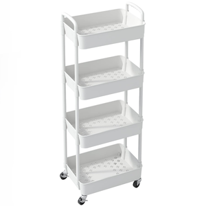 Fridge Side Slide Out Home Storage Rack Organizer Kitchen Storage Trolley Utility Cart for Space Saving Narrow <b>Gaps</b> - Product Image 3