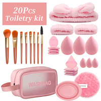 Nouvel ensemble professionnel de 28 outils de maquillage : pinceaux synthétiques personnalisés, éponge douce pour fond de teint, bandeau et autres outils de maquillage