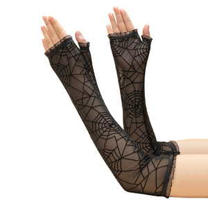 Gants Web demi-doigt d'Halloween inspirés de <span class=keywords><strong>Spider</strong></span>-<span class=keywords><strong>Man</strong></span> pour décorer les toiles d'araignée, gants de performance Cosplay Party Ball - Product Image 4