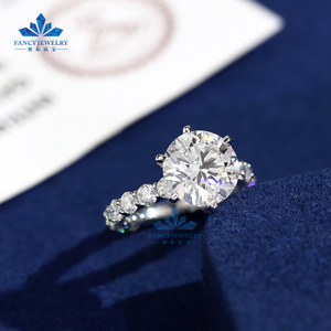 IGI Certified Cvd Lab Grown Criado Diamante 14k 18k Anéis de Ouro Sólido 2CT 3CT 4CT Rodada Anel de Noivado Jóias para As Mulheres - Product Image 6