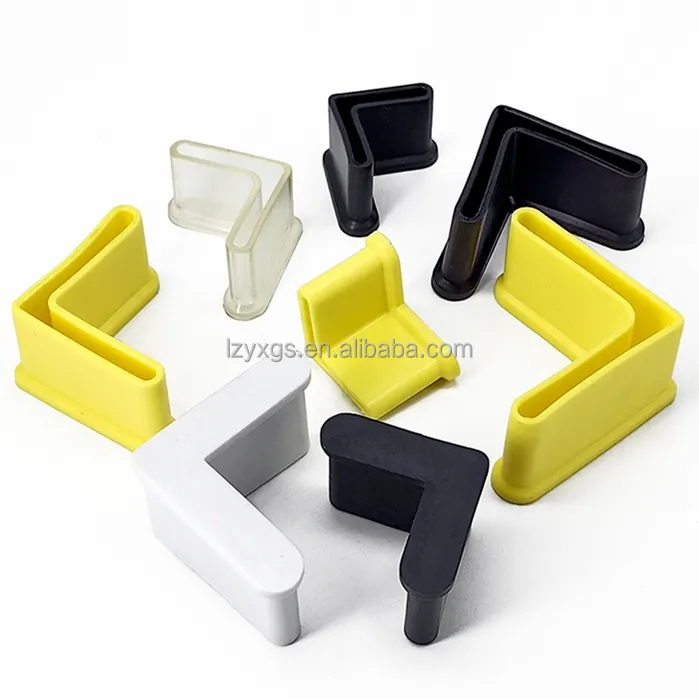 OEM Custom Wholesale right-angle Shape Bumpers Pads Rubber Protector Chair Leg End Rubber Tips