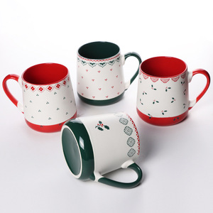 Taza navideña de cerámica de 630 ml, taza de café festiva de gran capacidad para parejas, regalo - Product Image 3