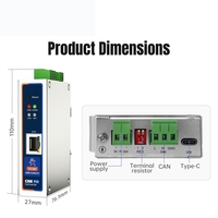 Puerta de Enlace GCSY CAN/CANFD a Modbus TCP/RTU, Convertidor de Protocolo CAN a Ethernet/RS485/RS232, Comunicación de Datos CAN315
