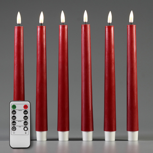 Mermei 3D LED Flameless Paraffin Wax Eco-Friendly Battery Operated <strong>Red</strong> LED Tapered <strong>Candle</strong> - Product Image 5