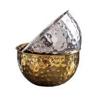 Ensemble de bols mélangeurs en acier inoxydable martelé, empilables, dorés et argentés, pour cuisine et restaurant