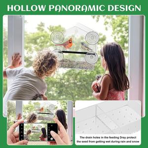 Mangeoire à oiseaux acrylique oiseau transparent bol ventouse pour animal de compagnie - Product Image 5