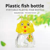Mini aquarium portable en plastique, petit réservoir à poissons, design de dessin animé, conteneur transparent, décoration de bureau