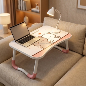 Scrivania Pieghevole Regolabile in Legno per Letto, Tavolo Multifunzionale per <span class=keywords><strong>Computer</strong></span> Portatile con Cassetto - Product Image 3
