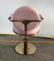 Fauteuil de Barbier Hydraulique Moderne Rose pour Salon de Coiffure Professionnel