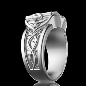 Men's 18K Gold Plated Ring High Quality Zinc Alloy Jewelry with Classic Flip Open <b>Locket</b> for Engagement - Product Image 2