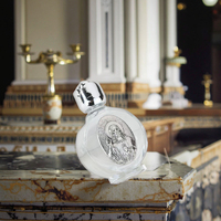 Bouteilles en verre gaufrées de 15 ml pour eau bénite, en métal plaqué or et argent, avec motifs chrétiens catholiques (Jésus, Vierge Marie, Michel, Benoît)