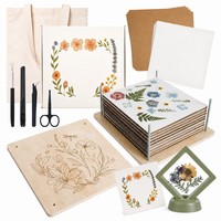 Kit de presse à fleurs en bois, grande presse à fleurs avec cadres, 11" x 11"