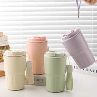 BORGE Tasse isotherme à double paroi en acier inoxydable 316, sans BPA, 450 ml, avec corde, anti-fuite