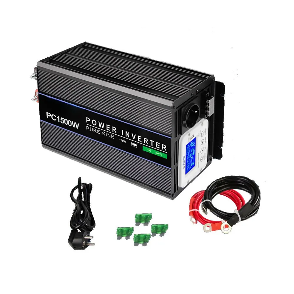 High efficiency with LED Display car inverter AC 1500w 220V car inverter with battery charge