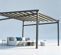 Pergola motorisée rétractable en alliage d'aluminium avec voile en PVC - Taille personnalisée - Imperméable - Gazebo d'extérieur pour jardin - 21m