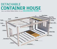 Luxueux minuscule Mobil Container House Deux étages Assemblage facile Portable Flat Pack Préfabriqué Knockdown Bunk Maison préfabriquée