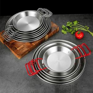 Stainless Steel Paella <b>Pan</b> Set High Quality Non-Stick Frying <b>Pan</b> Kitchen Use Seafood Pasta Cooking Induction Cooker - Product Image 1