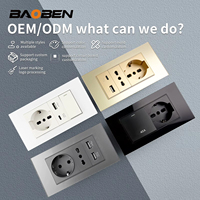 Prise murale intelligente BAOBEN EU - Charge rapide Type C, panneau d'interrupteurs modulaire blanc pour la maison/le bureau