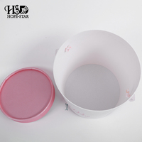 Boîte ronde vide pour fleurs, boîte en papier tube, avec poignée en ruban blanc, fabrication originale, couleur personnalisée