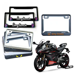 Custom Motorcycle License Plate Frame Cover Zinc Alloy Car Number License Plate Frame Sign Stainless Steel License Plate Frames