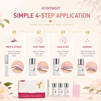 Kit de rehaussement de cils Camellia ICONSIGN, fourni par l'usine, kit de permanente pour cils à la cystéamine et kératine, longue durée, nourrissant, système de rehaussement rapide, ODM