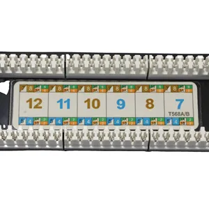 Doğrudan satış 1U 19 inç Cat6 Patch Panel 24 Port Network Rackmount 24port patch panel RJ45 ethernet patch panel