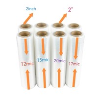 Film d'emballage étirable 500MM 20MIC 17MIC 80GA 100GA 45CM, rouleau jumbo 20 microns, film transparent pour palettes 80 gauge, fabricant