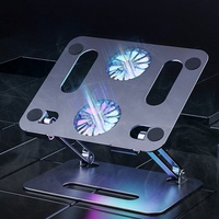 Support ergonomique pour ordinateur portable en aluminium avec ventilateur de refroidissement, réglable en hauteur, pliable, support de bureau pour ordinateur portable, pour la maison et le bureau