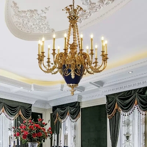 Lustre rétro européen en cuivre forgé pour salon palais classique villa restaurant français de luxe lustre en laiton pour chambre à coucher - Product Image 2