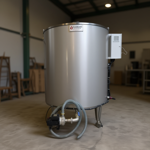 Mélangeur de liquides chauffé Kandemir 3000L, réservoir à double paroi, contrôle par thermostat, pour usage alimentaire, cosmétique et industriel - Product Image 3