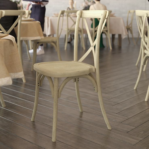 Chaise de banquet empilable en bois à dossier croisé, durable, <span class=keywords><strong>pour</strong></span> restaurant, hôtel, <span class=keywords><strong>mariage</strong></span>, usage commercial, moderne, extérieur, <span class=keywords><strong>ferme</strong></span>, maison - Product Image 2
