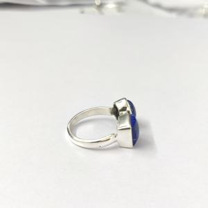 Bague en lapis-lazuli, argent sterling 925, bague en pierres précieuses, lapis-lazuli, collection artisanale, bagues fines, bijoux en argent, prix de gros - Product Image 5