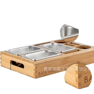 Basicbird Couchbar Wooden <b>Snack</b> <b>Tray</b> With Compartments For Beer Remote And <b>Snacks</b> Multifunctional Serving <b>Trays</b> - Product Image 5