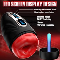 Automatischer Masturbator für Männer mit Tiefenklopf-Funktion, Zungenleck- und Heizfunktion, Silikon-Vibrator Sexspielzeug