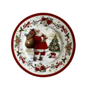 Christmas Santa Keramische Ronde 8 Inch Diner Plaat